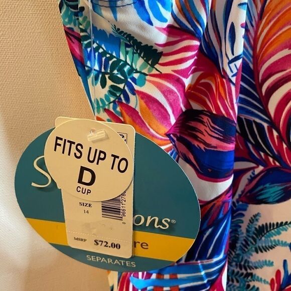 🎀Swim solutions  palm print Tankini swim top - Picture 7 of 7